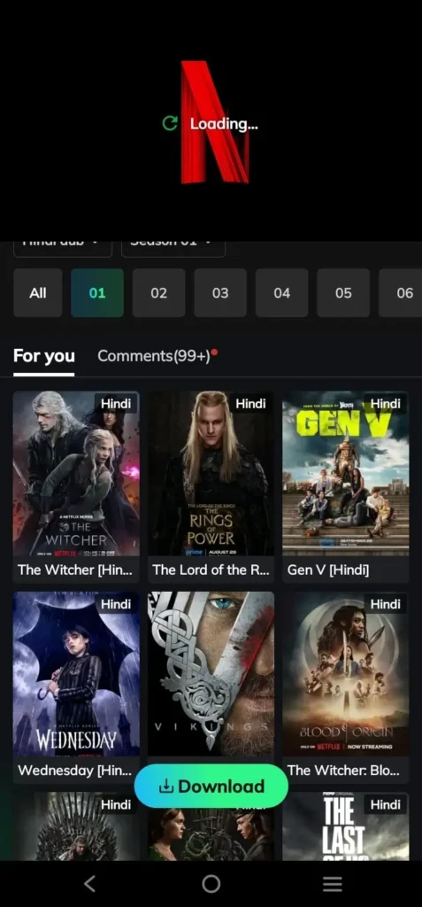 Moviebox 8 MovieBox Netflix Series Tab