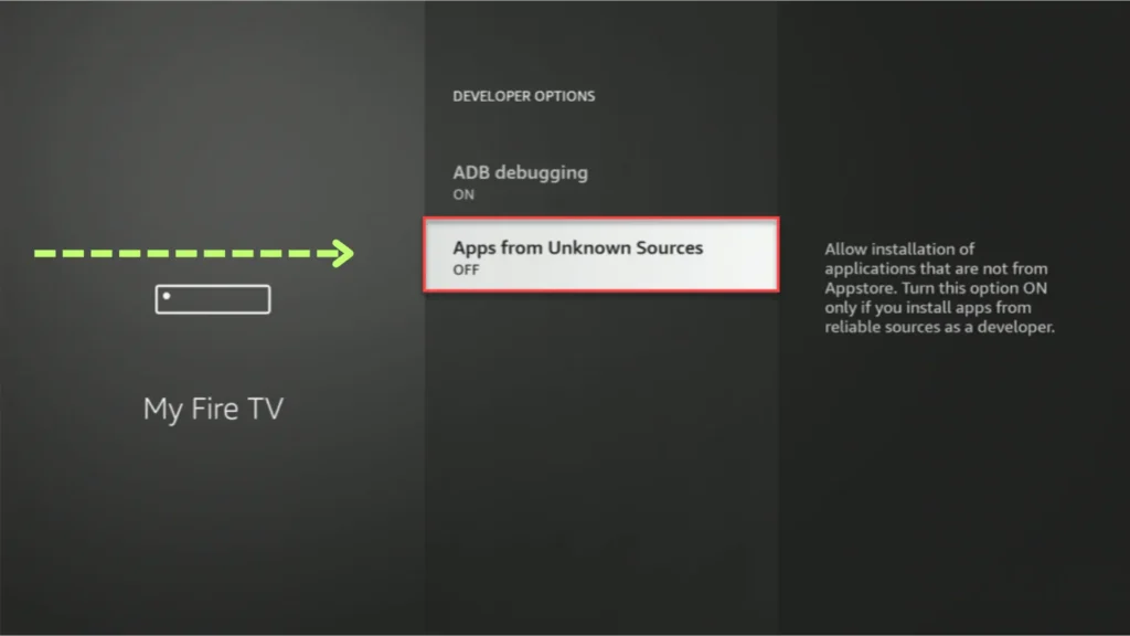 apps from unknown sources options on fire tv