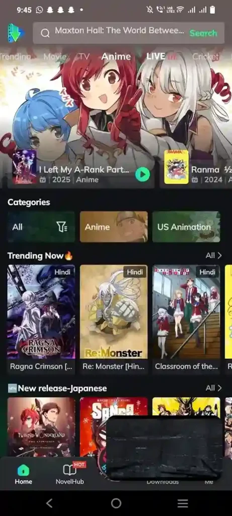 moviebox anime section for latest anime